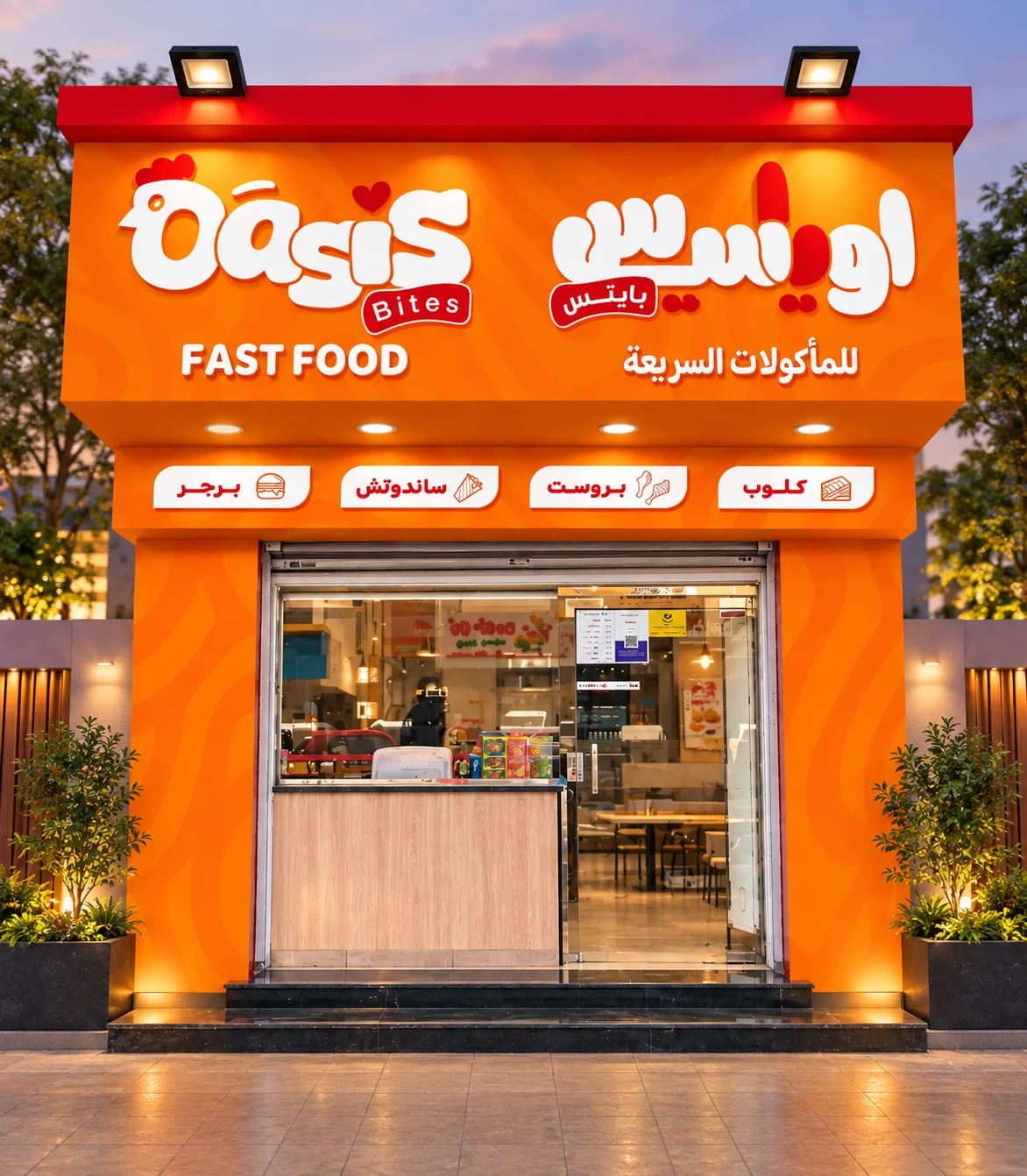 Oasis Bites storefront in Al Bawadi, Jeddah